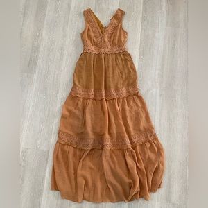 Rust Orange Maxi Dress